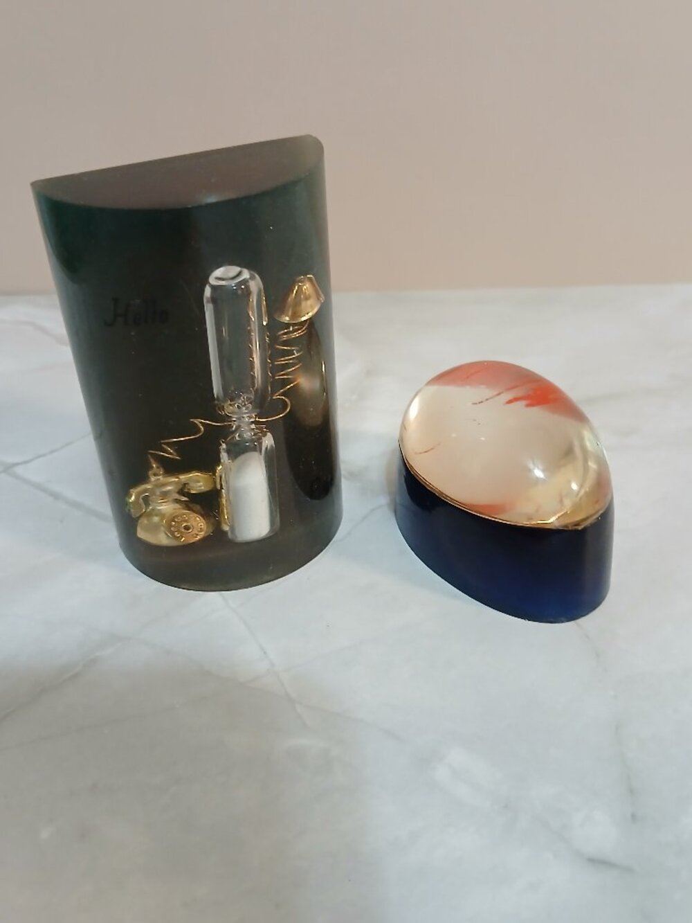 Two Vintage Lucite Egg Timers